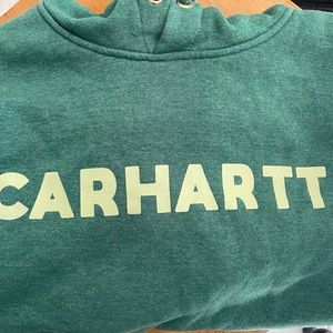 Carhartt Hoodie Green Large 14/16 or Small Women Size